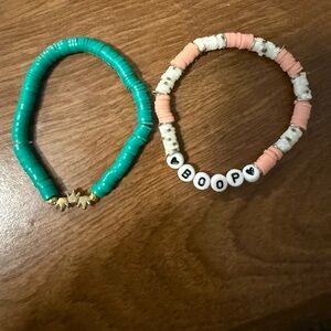 Chic Beaded Bracelet Duo in Green and Pink